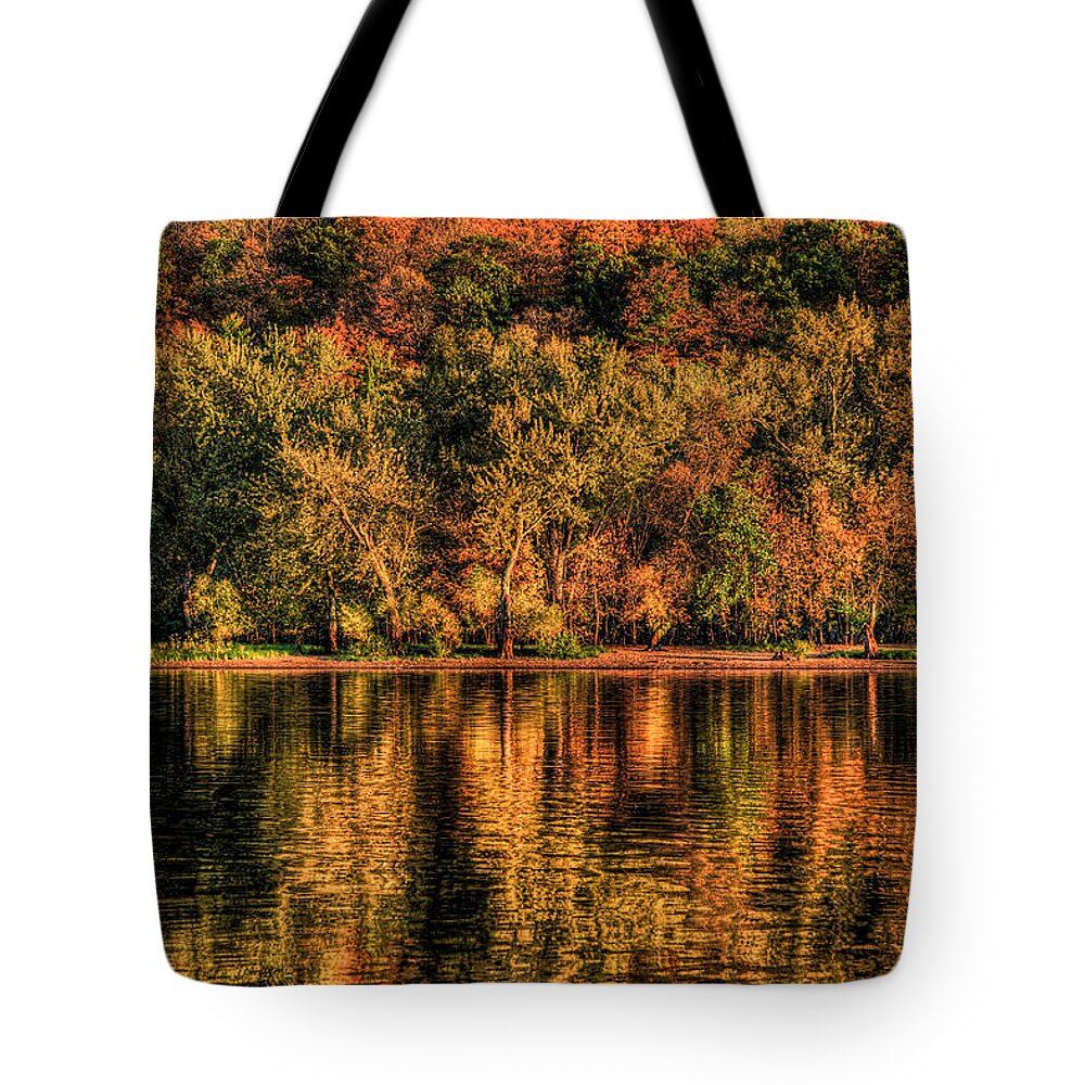 St. Croix River Tote Bag featuring the photograph Fall Foliage by Adam Mateo Fierro