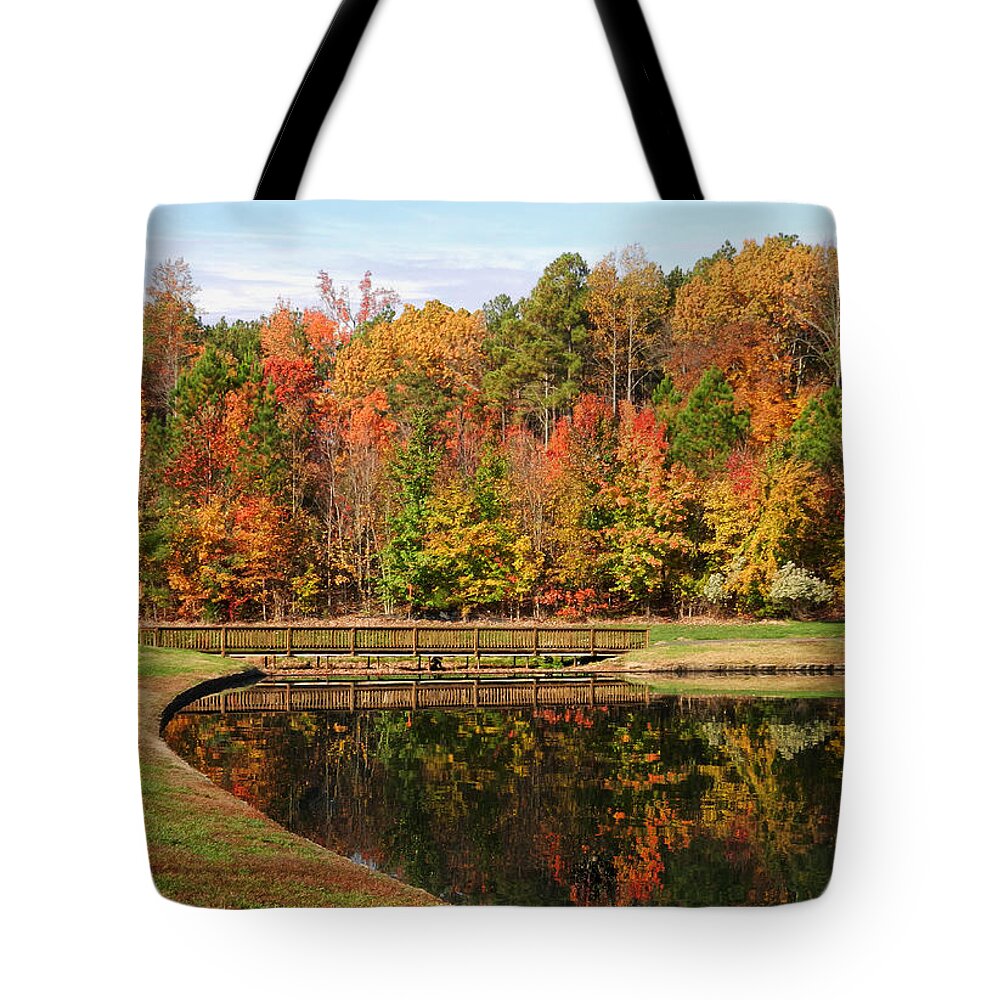 Fall Colors Tote Bag featuring the photograph Fall Reflections Three by Ben Shields