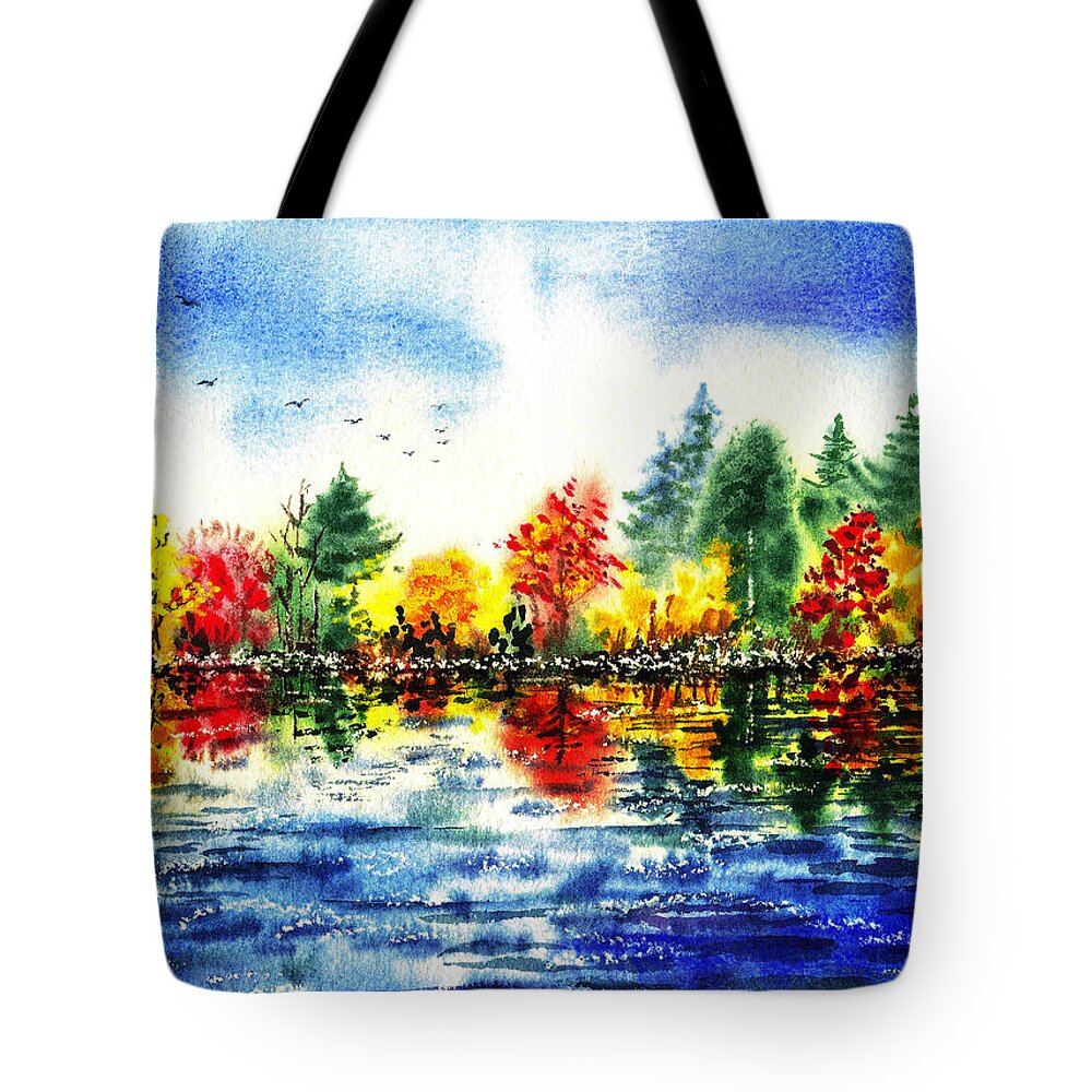 Fall Tote Bag featuring the painting Fall Reflections by Irina Sztukowski