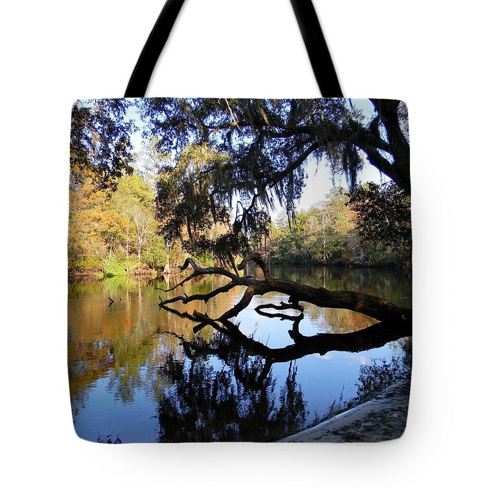 Fall River Reflections Tote Bag featuring the photograph Fall River Reflections by Warren Thompson