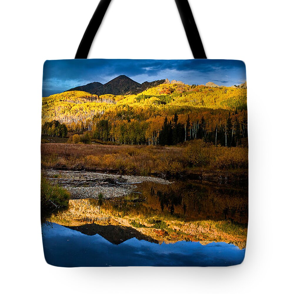 Nature Tote Bag featuring the photograph Fall Sunset by Steven Reed