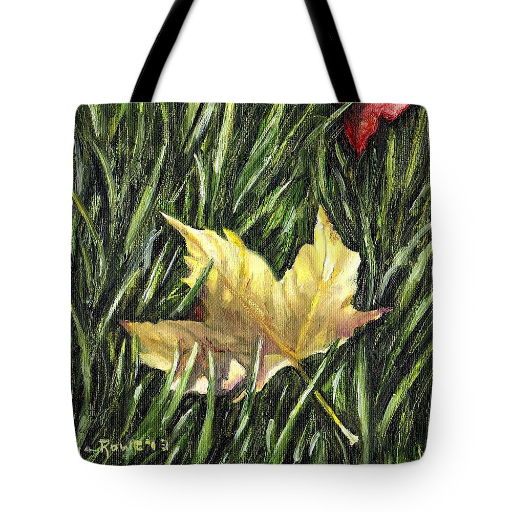 Fall Tote Bag featuring the painting Fallen from Grace by Shana Rowe Jackson