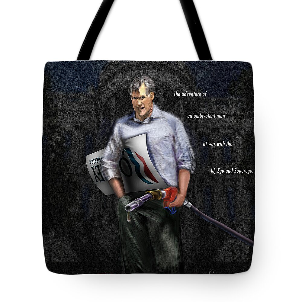 Mitt Romney Tote Bag featuring the painting Falling Down by Reggie Duffie