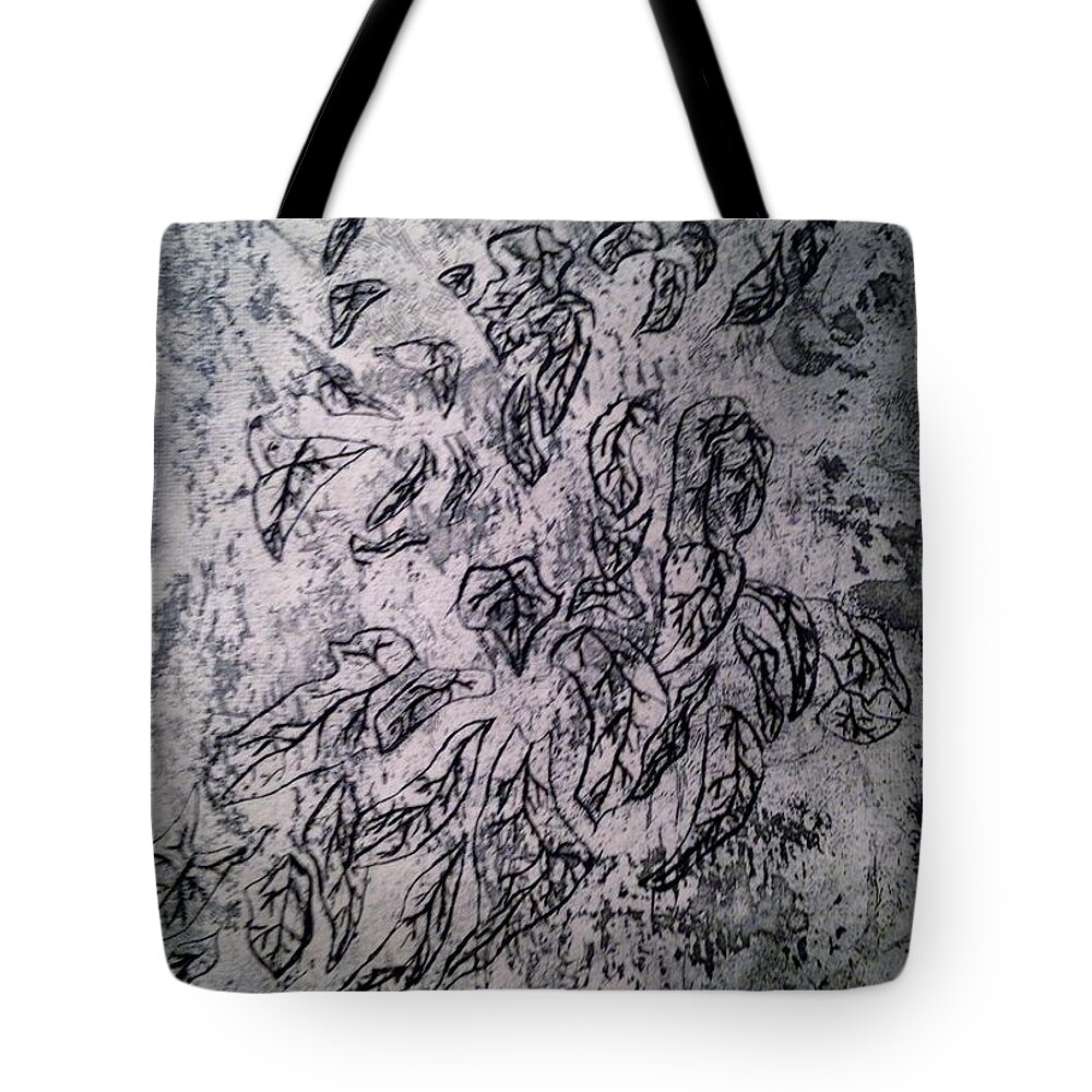 Leaves Tote Bag featuring the painting Falling Leaves by Erika Jean Chamberlin