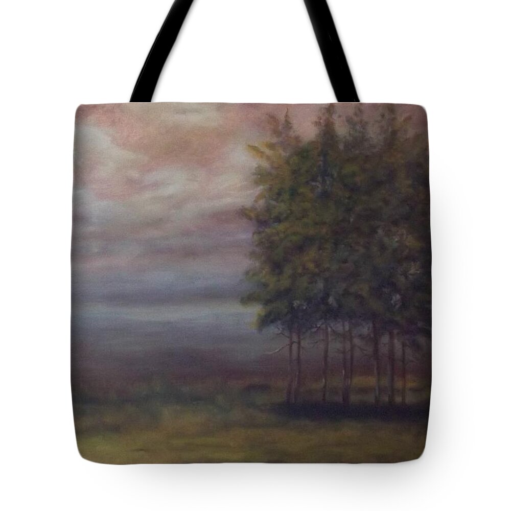 Landscape Tote Bag featuring the painting Family of Trees by Stephen King