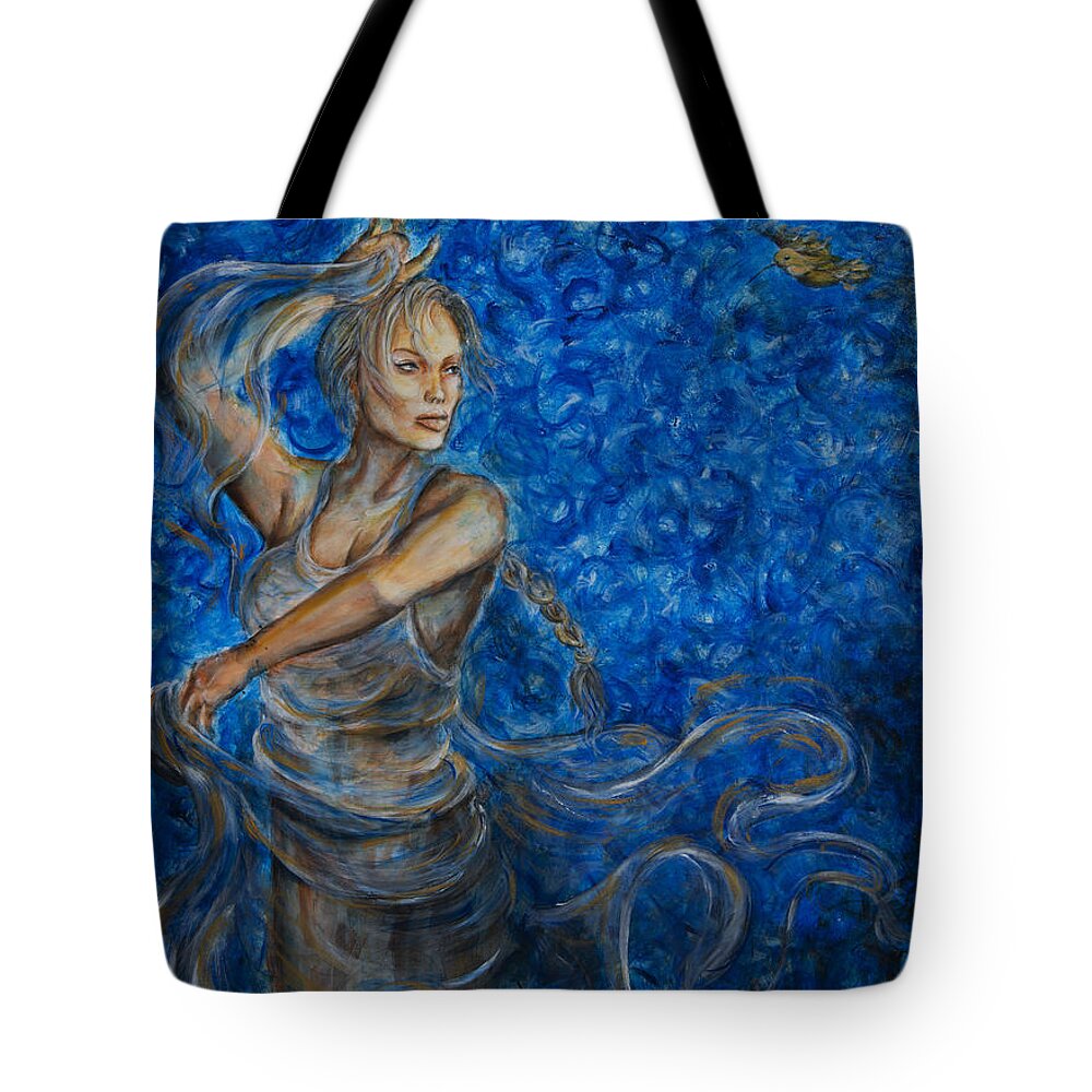 Dancer Tote Bag featuring the painting Fandango by Nik Helbig