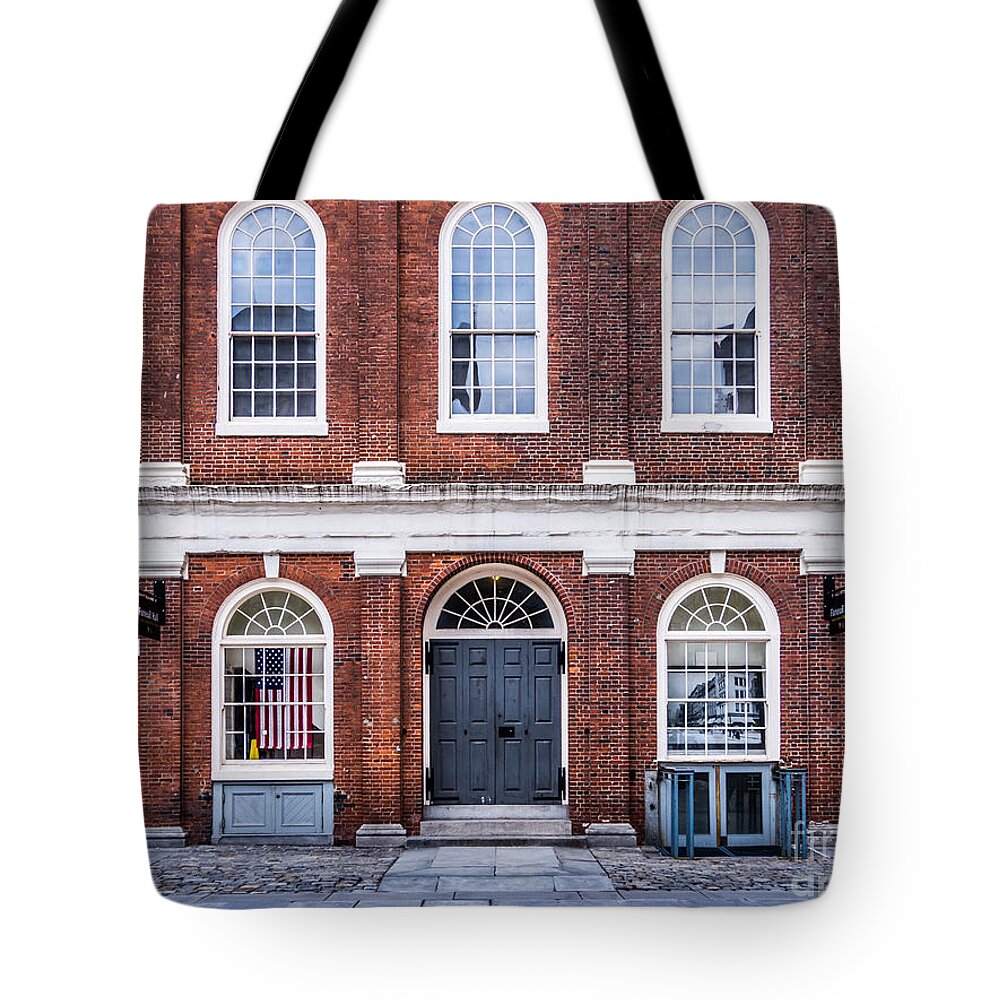 Boston Tote Bag featuring the photograph Faneuil Hall Facade by Susan Cole Kelly