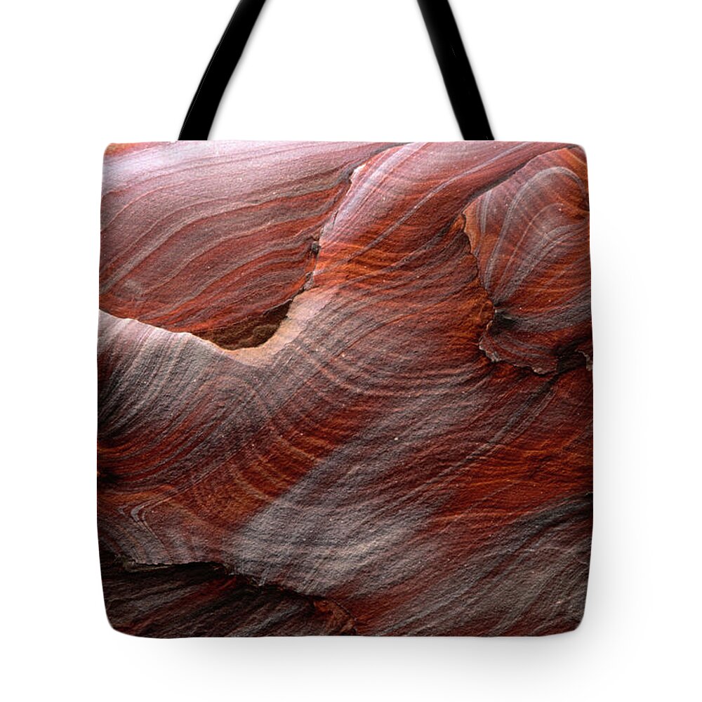 Textured Tote Bag featuring the photograph Fantastic Swirling Sandstone Patterns by Anders Blomqvist