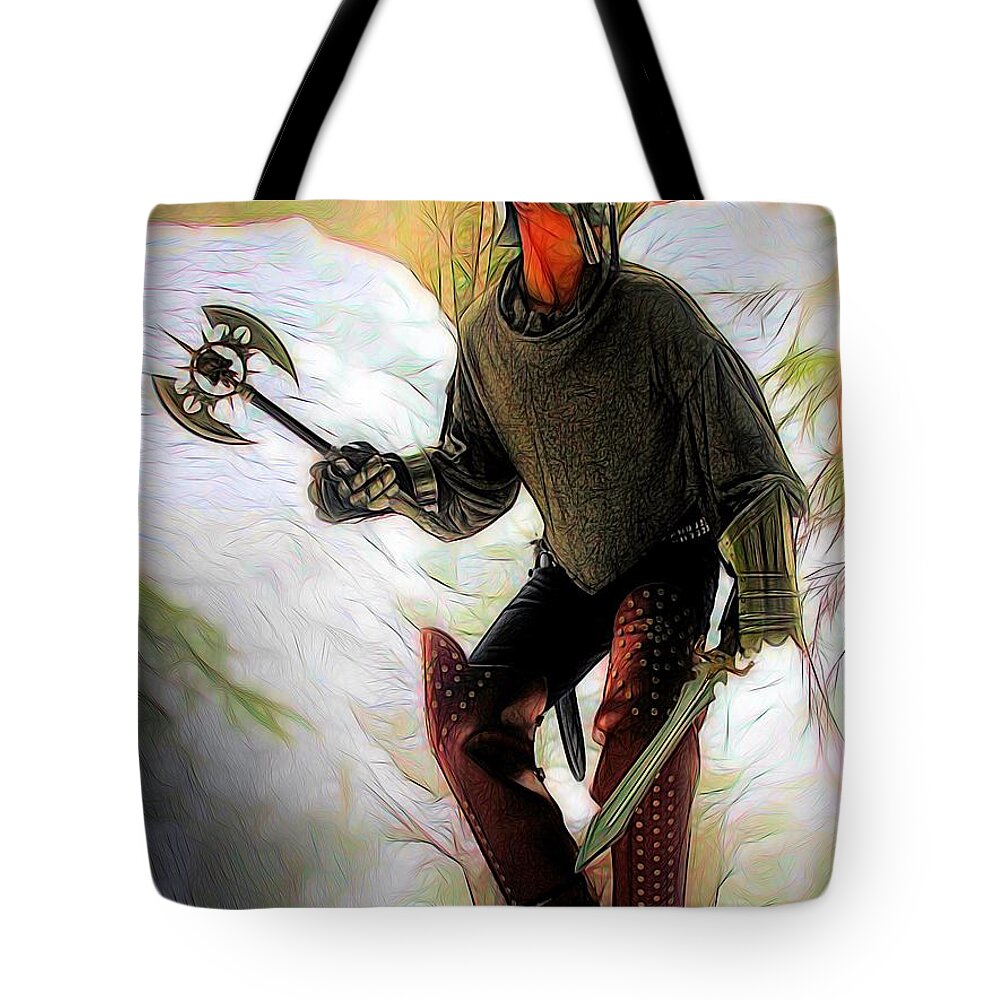 Death Tote Bag featuring the painting Fantasy Hunter by Jon Volden