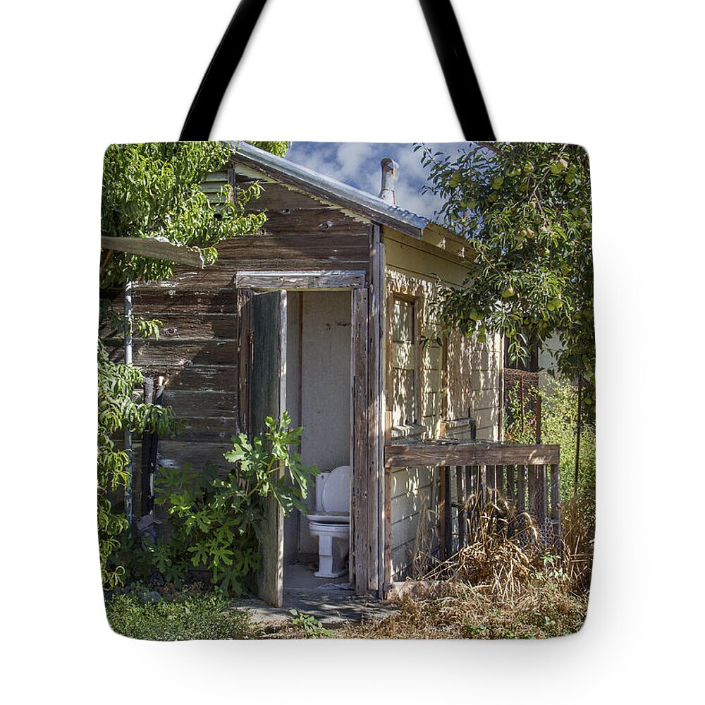 Outhouse Tote Bag featuring the photograph Farmers Rest Area by Bruce Bottomley