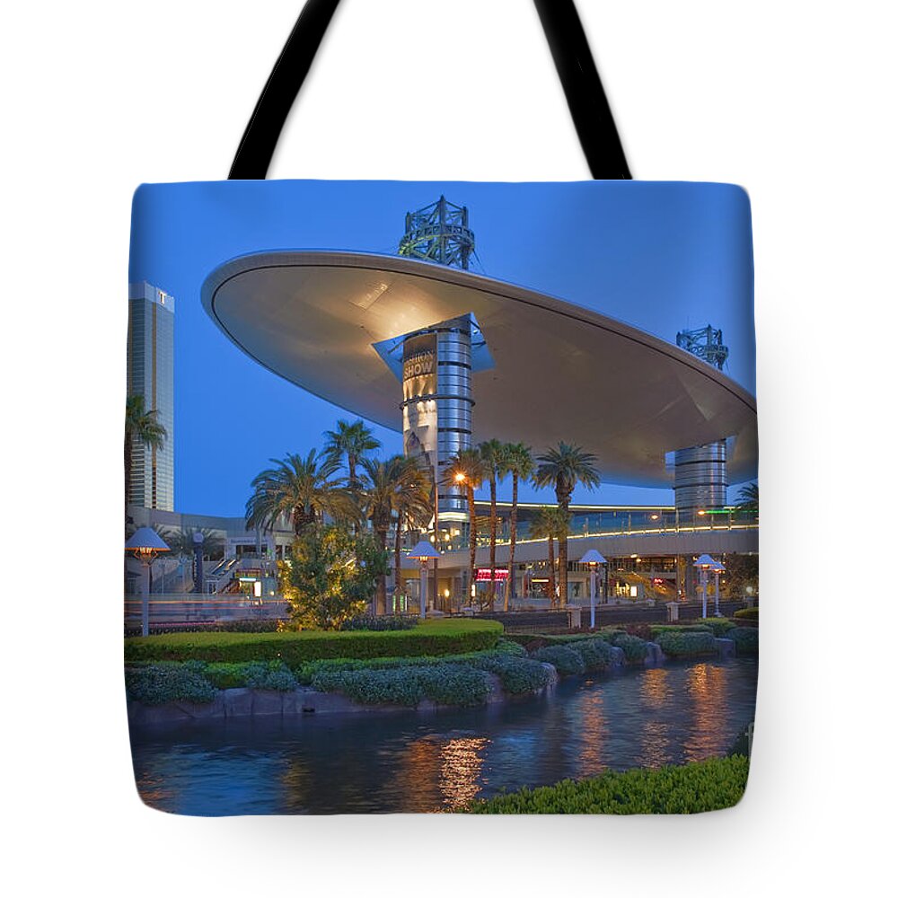 Las Vegas Tote Bag featuring the photograph Fashion Show Mall Las Vegas Strip Trump Hotel Casino Beautiful Sunrise Nevada by David Zanzinger