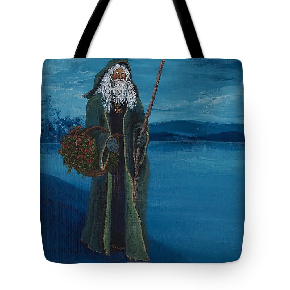 Christmas Tote Bag featuring the painting Father Christmas by Darice Machel McGuire