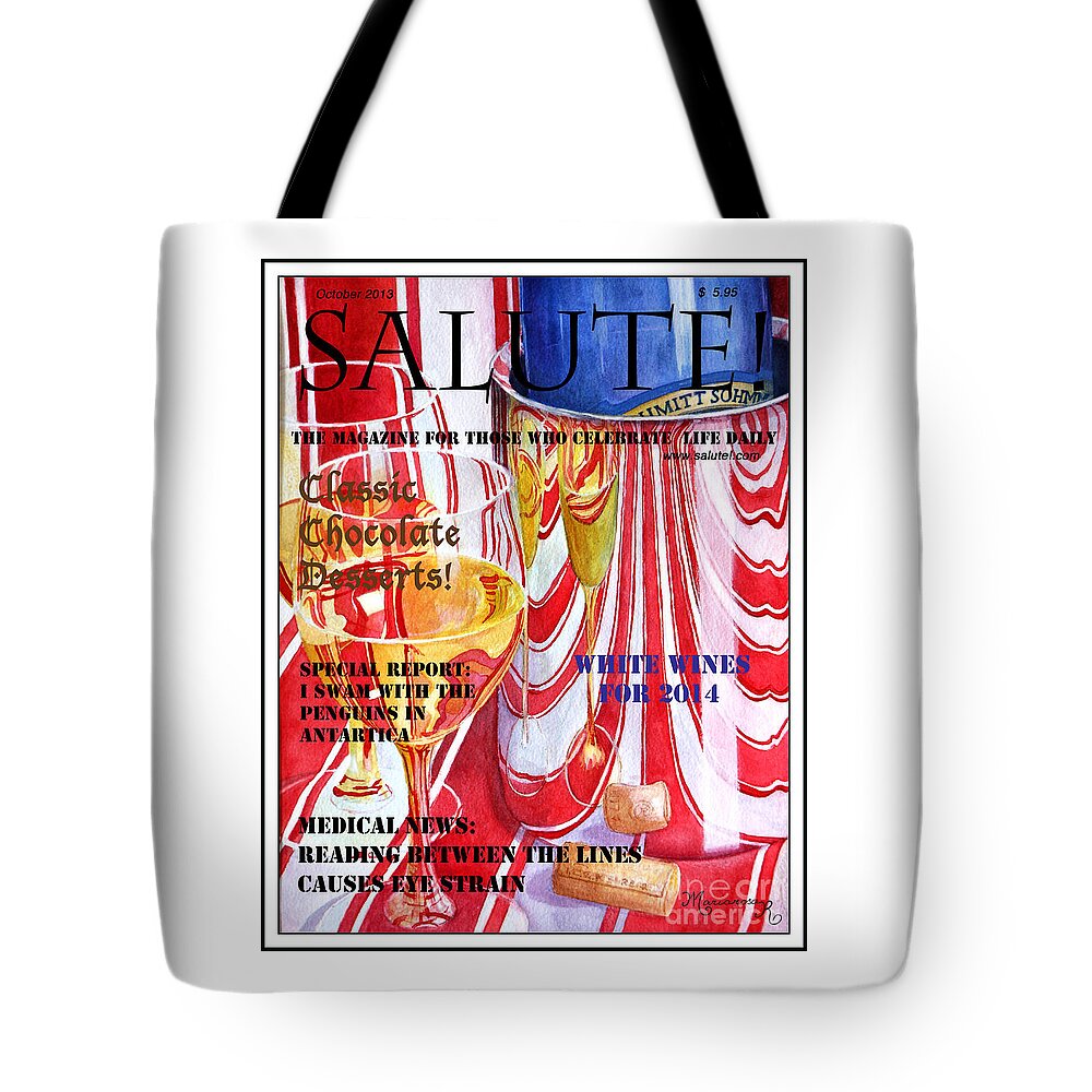 Faux Magazine Cover Tote Bag featuring the painting Faux Magazine Cover by Mariarosa Rockefeller
