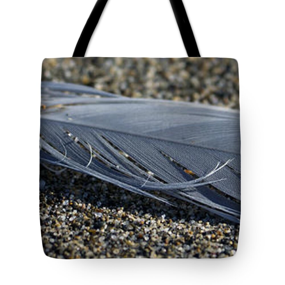 Feather Tote Bag featuring the photograph Feather and Sand by Josh Bryant