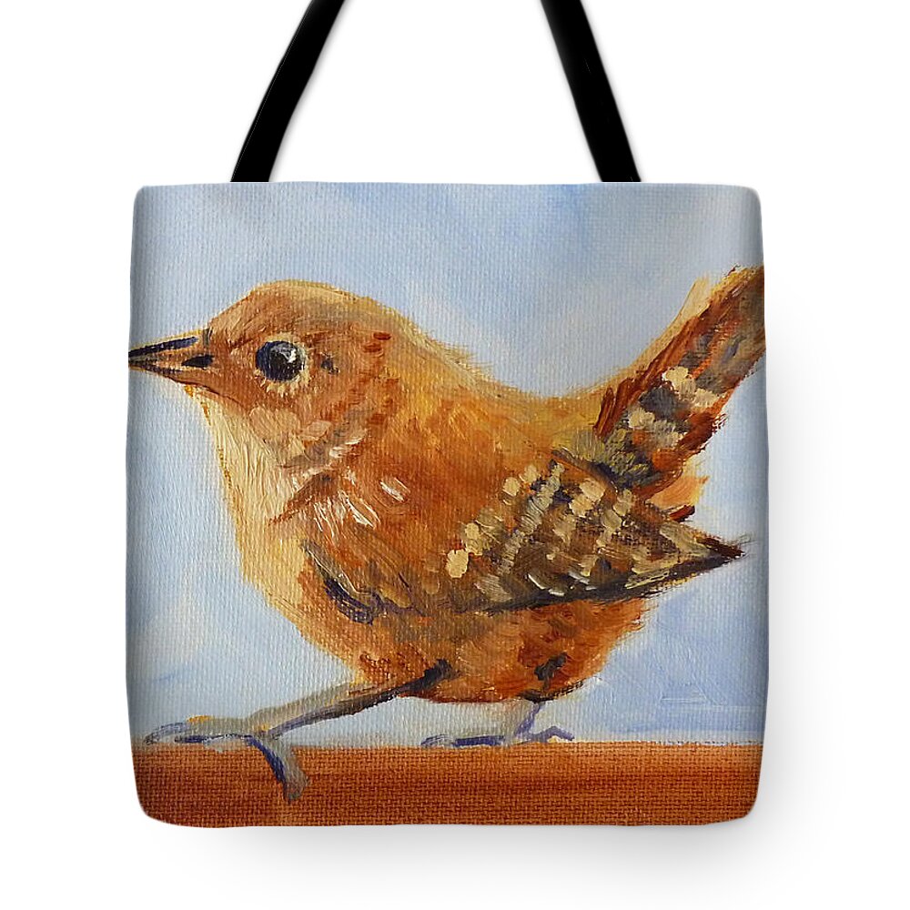Bird Tote Bag featuring the painting Feathered by Nancy Merkle