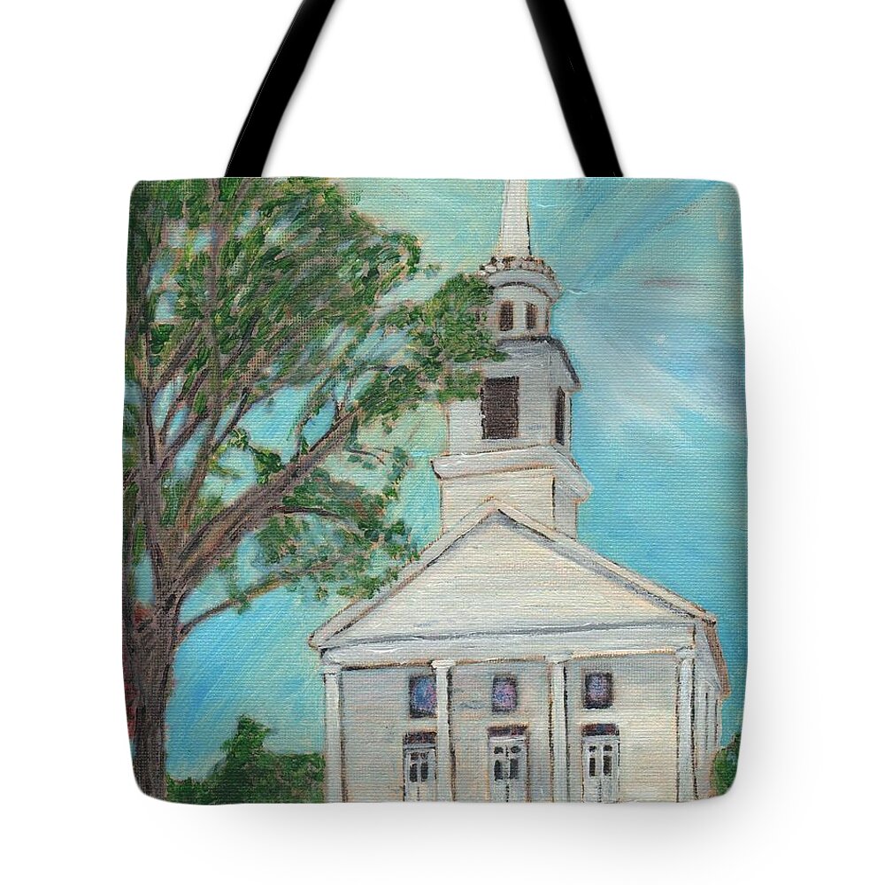 Church Tote Bag featuring the painting Federated Church by Cliff Wilson