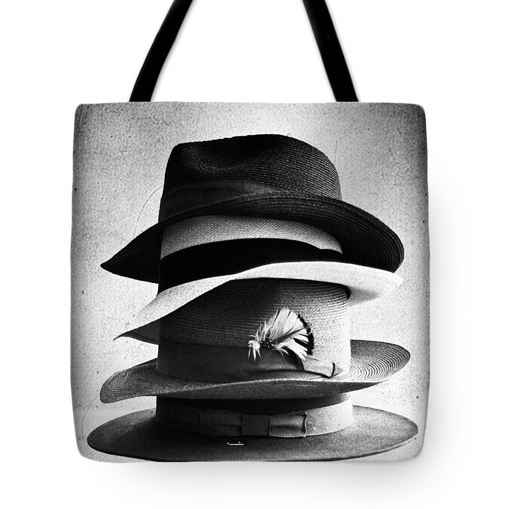 Fedoras Tote Bag featuring the photograph Fedoras by Janis Lee Colon