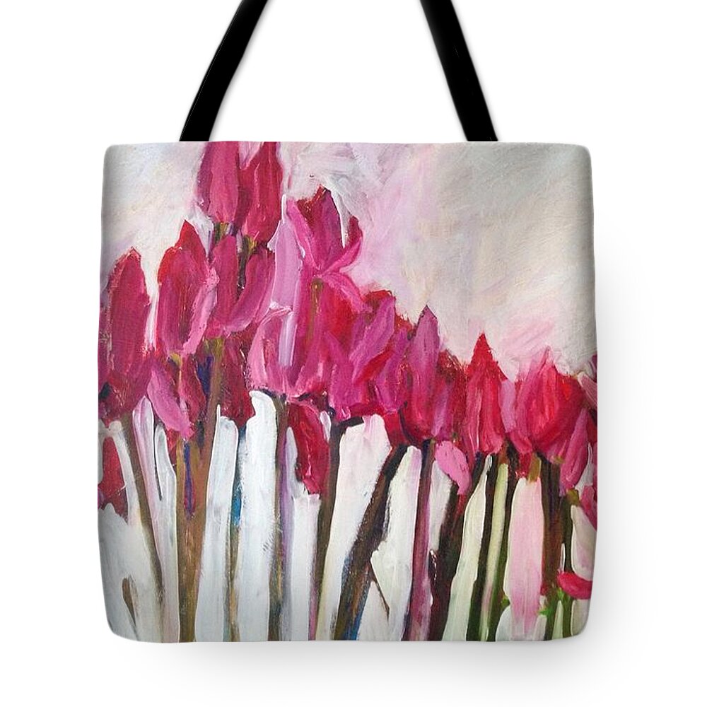 Floral Tote Bag featuring the painting Feeling the Love by Sherry Harradence