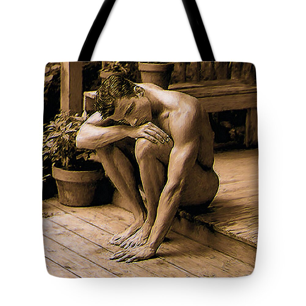 Troy Caperton Tote Bag featuring the painting Feet and Hand  by Troy Caperton