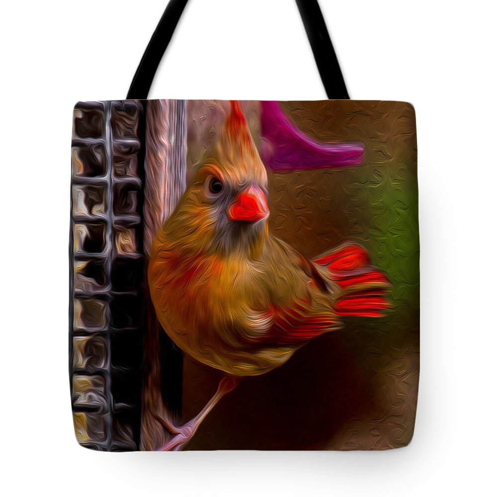 Female Northern Cardinal Tote Bag featuring the photograph Female Northern Cardinal by Robert L Jackson