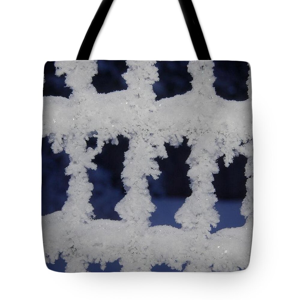 Dakota Tote Bag featuring the photograph Fence Sparkles by Greni Graph