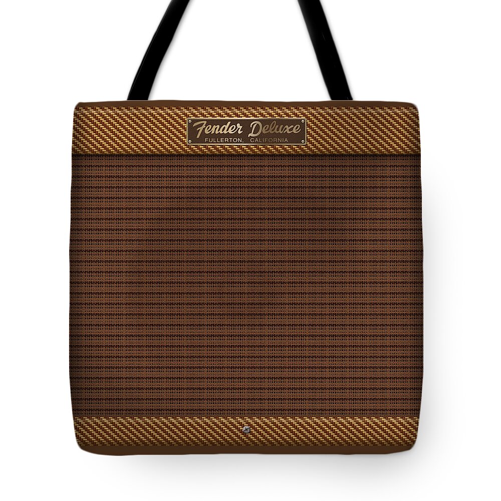 Fender Tote Bag featuring the digital art Fender Deluxe by WB Johnston