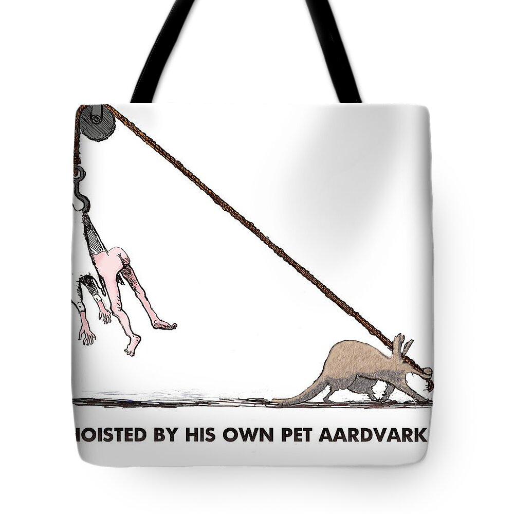 Aardvark Tote Bag featuring the digital art Feral Coot and his Aardvark by R Allen Swezey