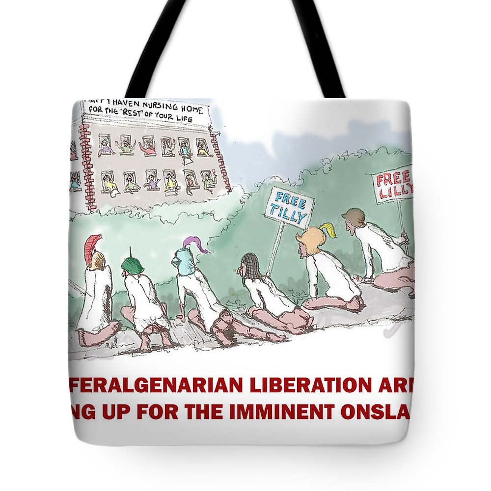 Coots Tote Bag featuring the digital art Feral Coots on the Warpath by R Allen Swezey