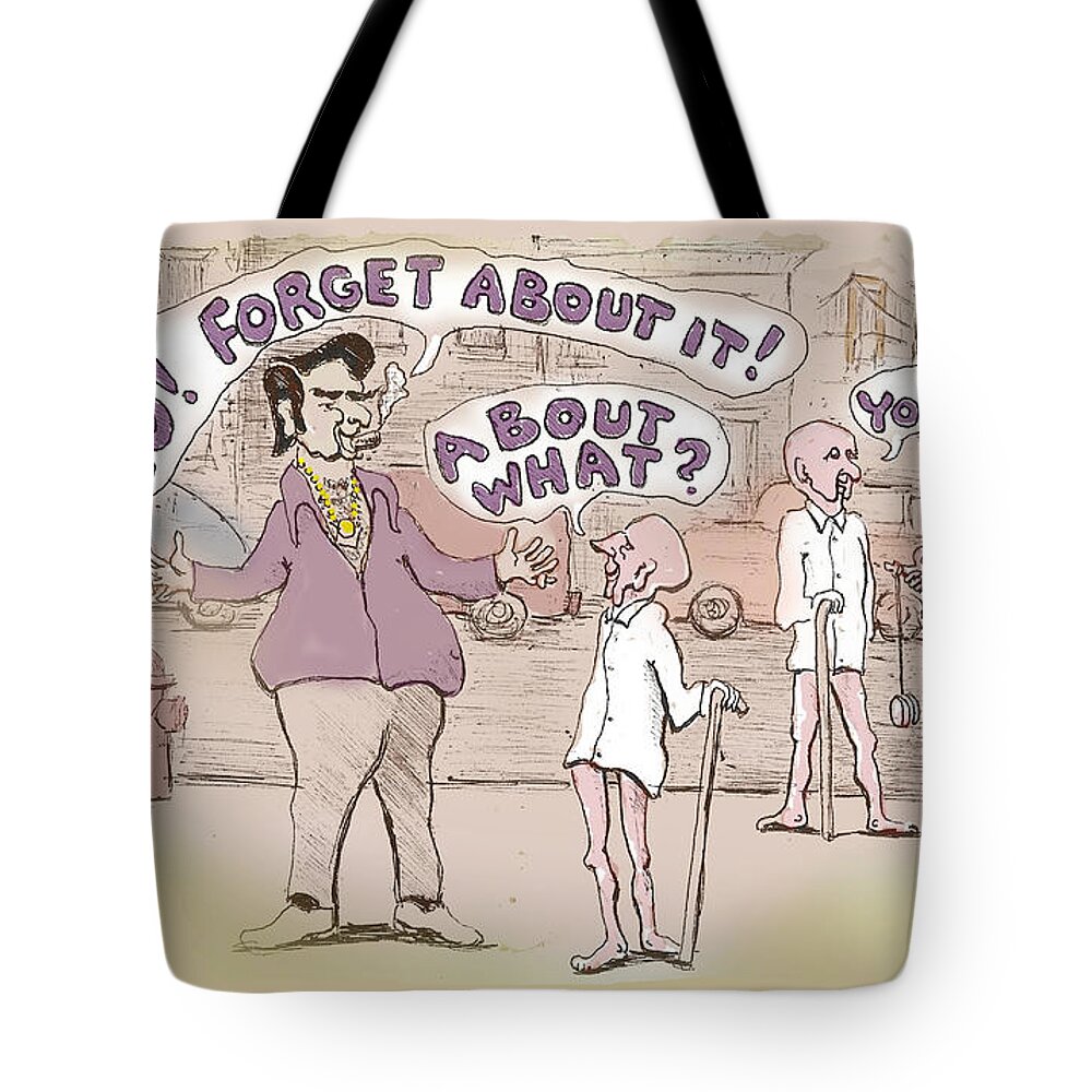  Tote Bag featuring the digital art Feral Coots Street Scene by R Allen Swezey