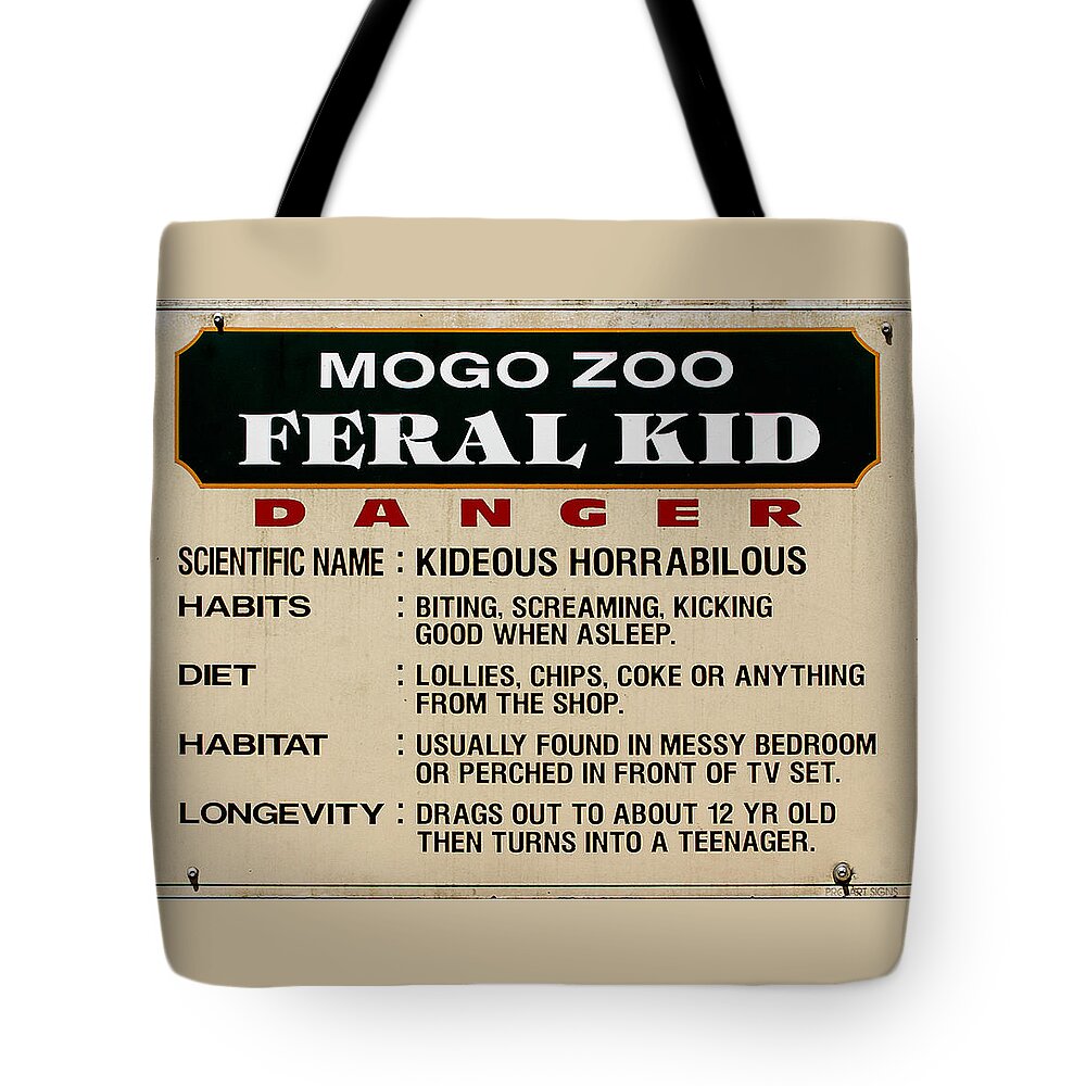 Humor Tote Bag featuring the photograph Feral Kid by Steven Ralser