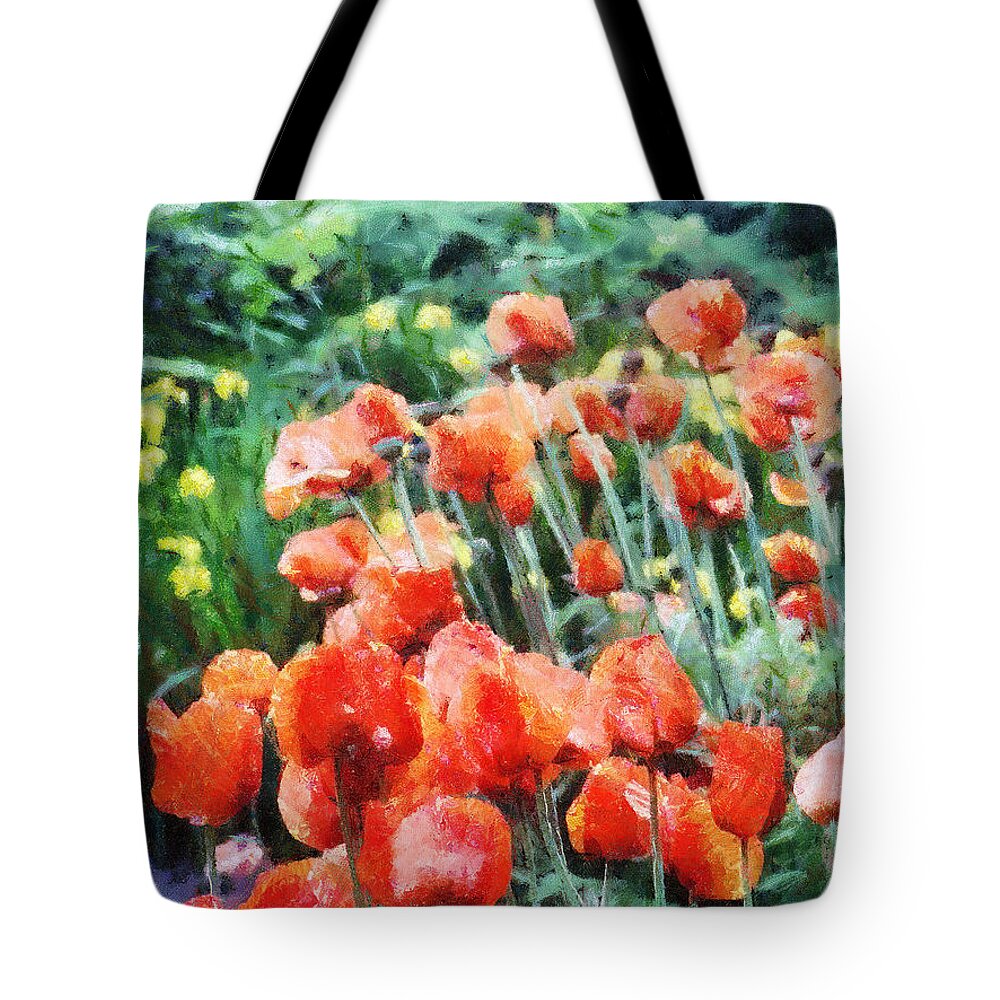 Canadian Tote Bag featuring the painting Field of Flowers by Jeffrey Kolker