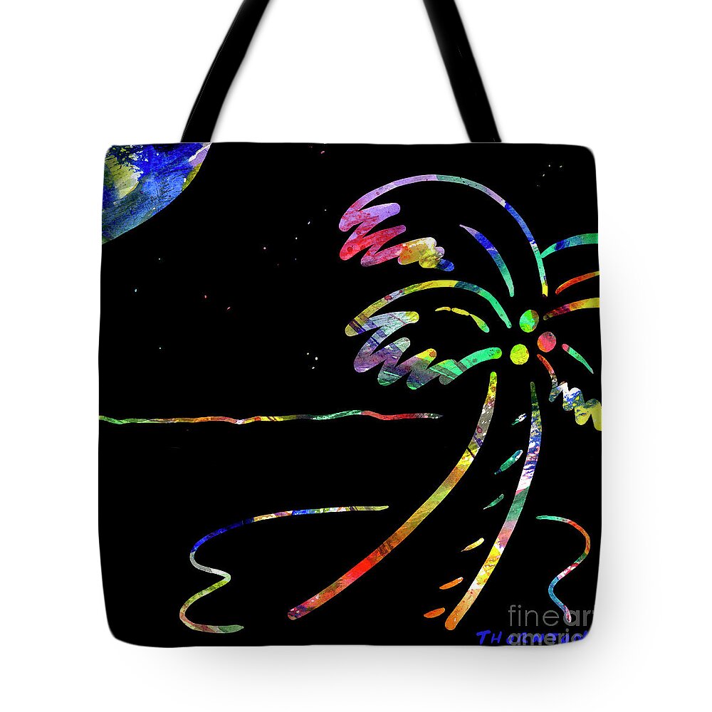 Palm Tote Bag featuring the painting Moonglow by Diane Thornton