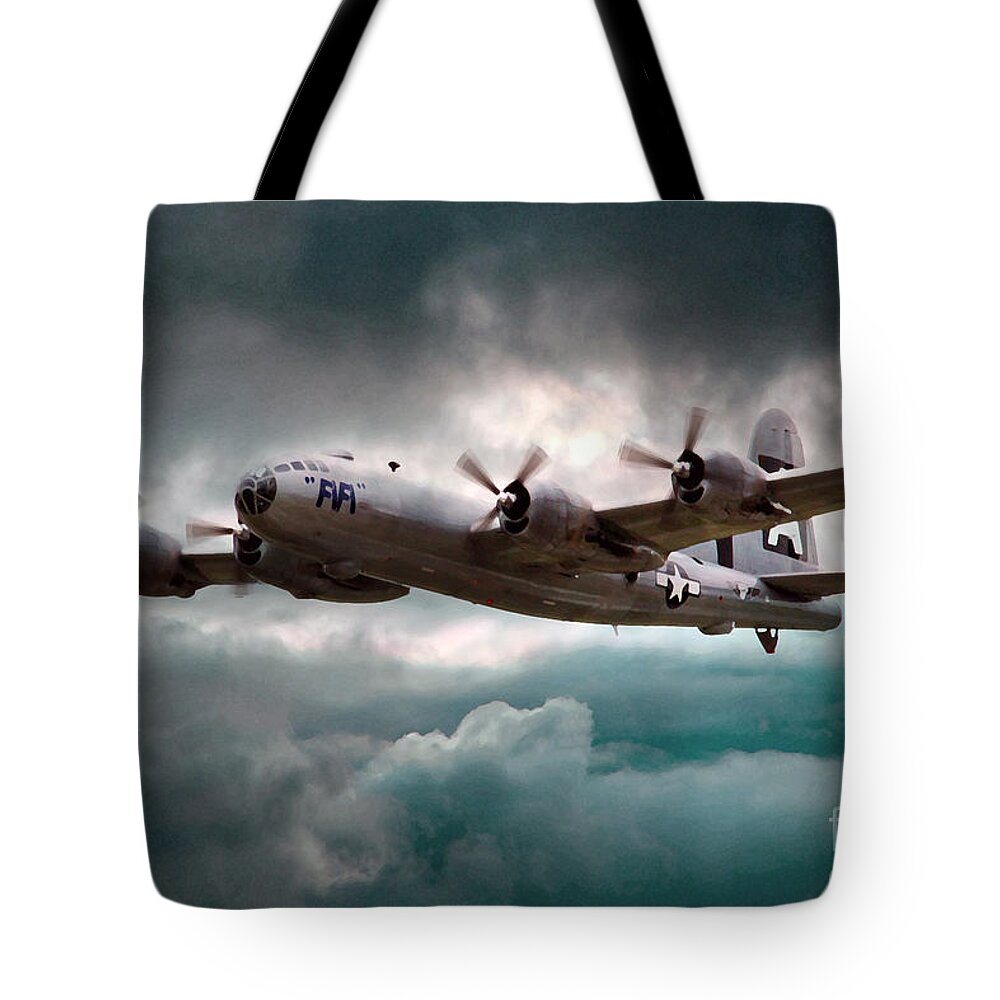 Fifi B29 Superfortress Tote Bag featuring the digital art Fifi by Airpower Art