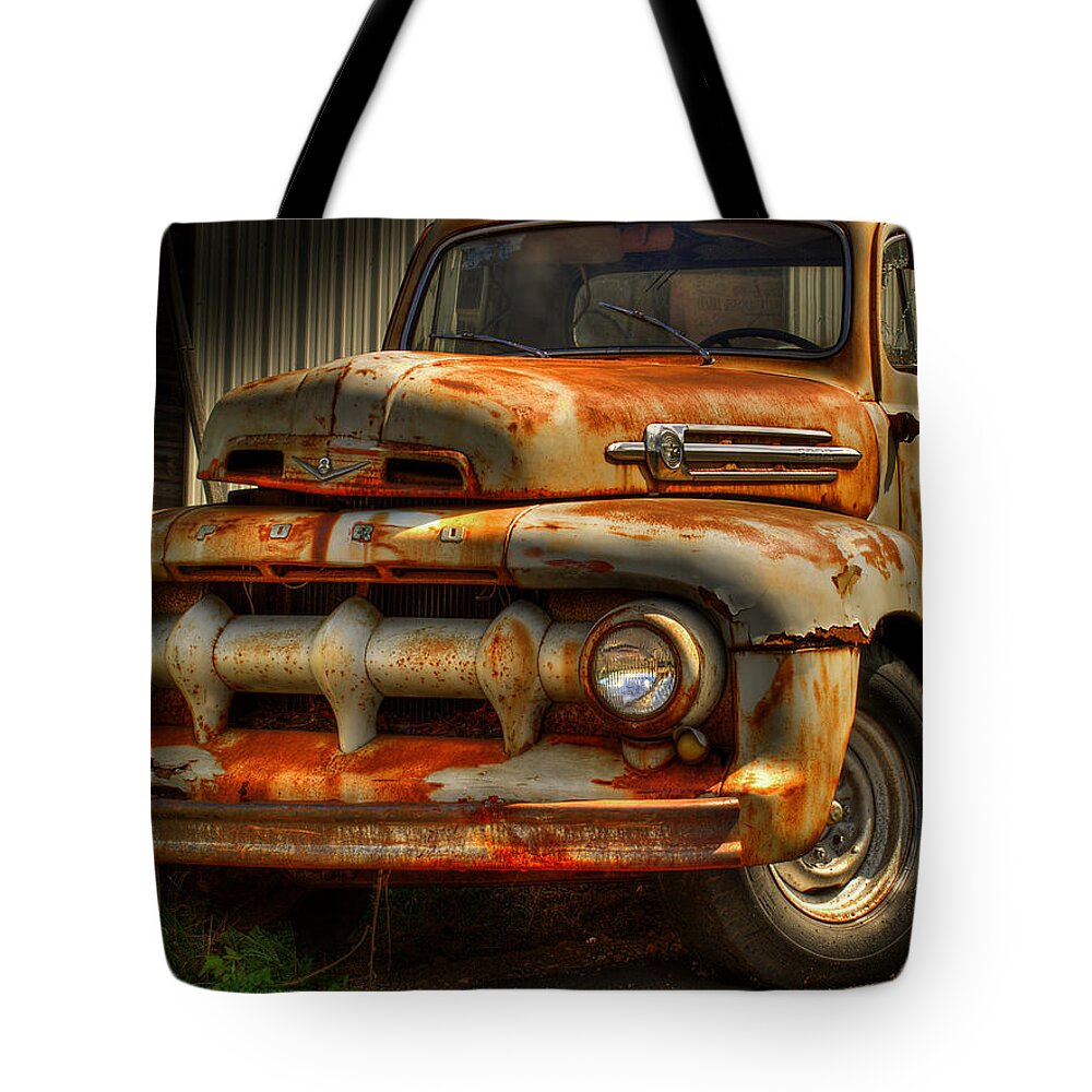 Fifty Two Ford Truck Tote Bag featuring the photograph Fifty Two Ford by Thomas Young