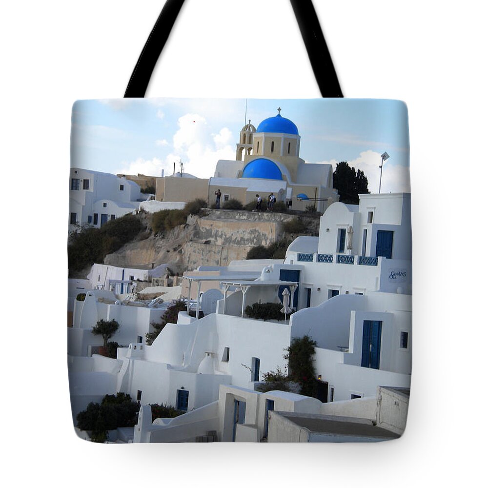 Colette Tote Bag featuring the photograph Fira Village Santorini Greece by Colette V Hera Guggenheim