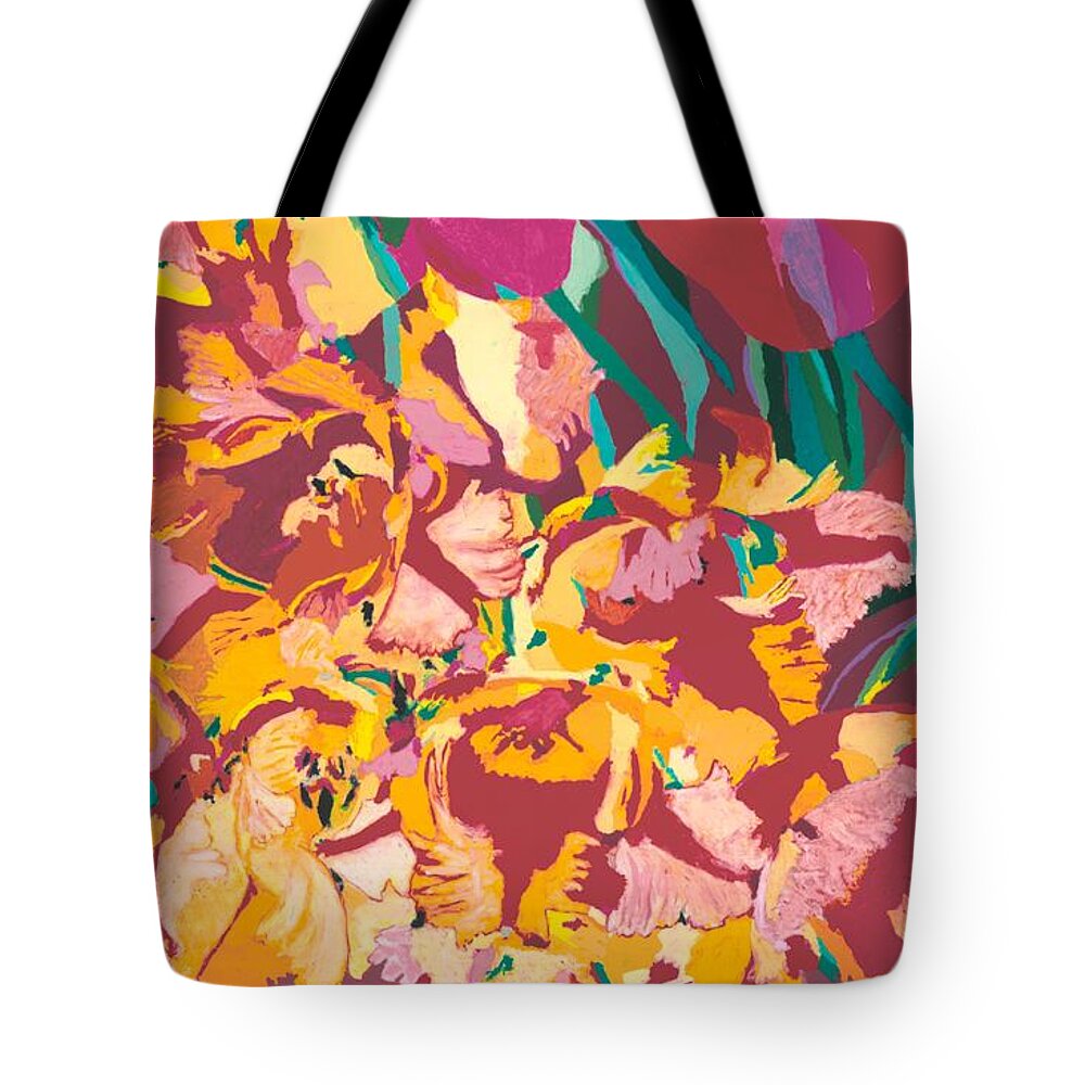 Landscape Tote Bag featuring the painting Fire Bouquet by Allan P Friedlander