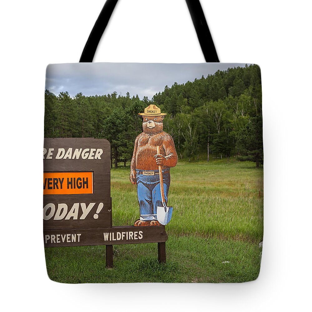Fire Danger Sign Tote Bag featuring the photograph Fire Danger Sign by Bryan Mullennix