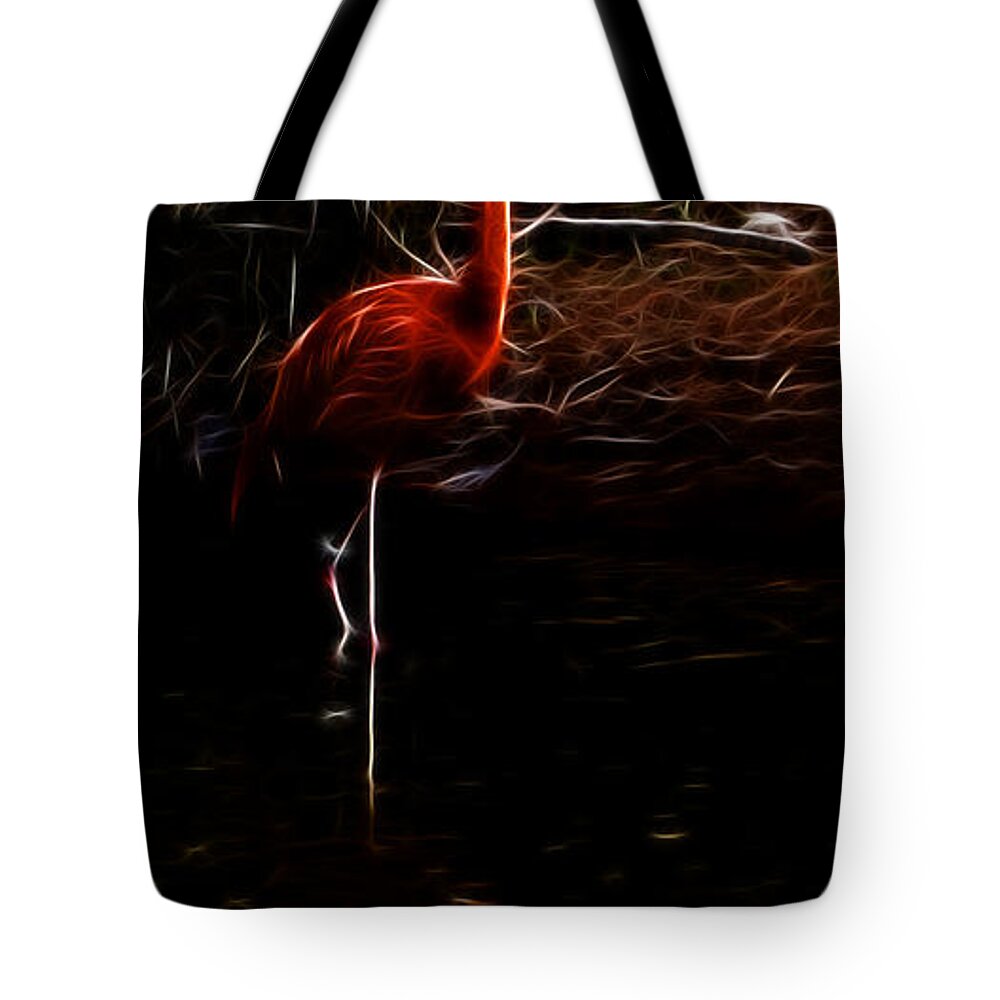 Fire Flamingo Tote Bag featuring the photograph Fire Flamingo by Weston Westmoreland