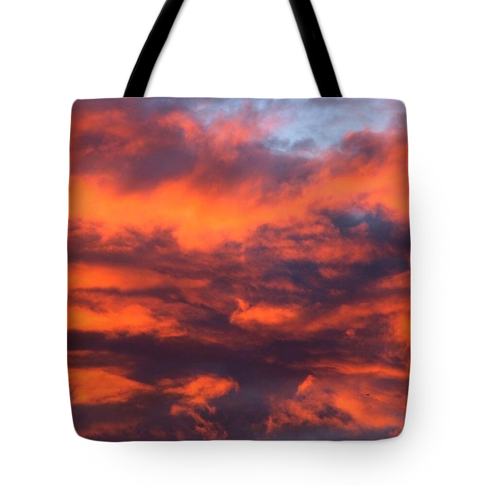 Oregon Tote Bag featuring the photograph Fire Sky by Chris Dunn