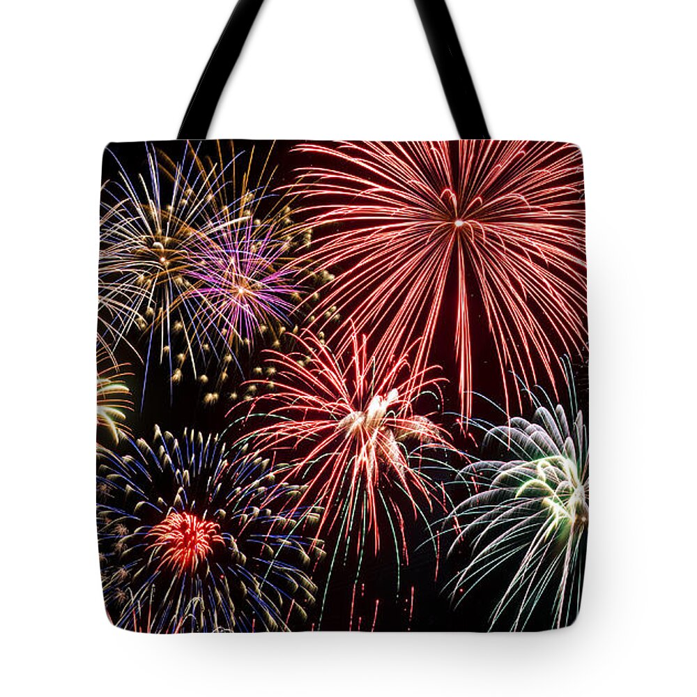 4th Tote Bag featuring the photograph Fireworks Spectacular III by Ricky Barnard