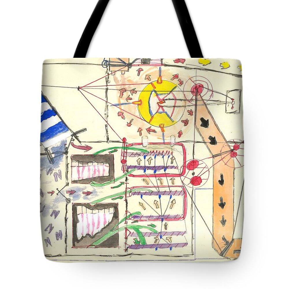 Abstract Tote Bag featuring the painting First Abstract by Michael Anthony Edwards