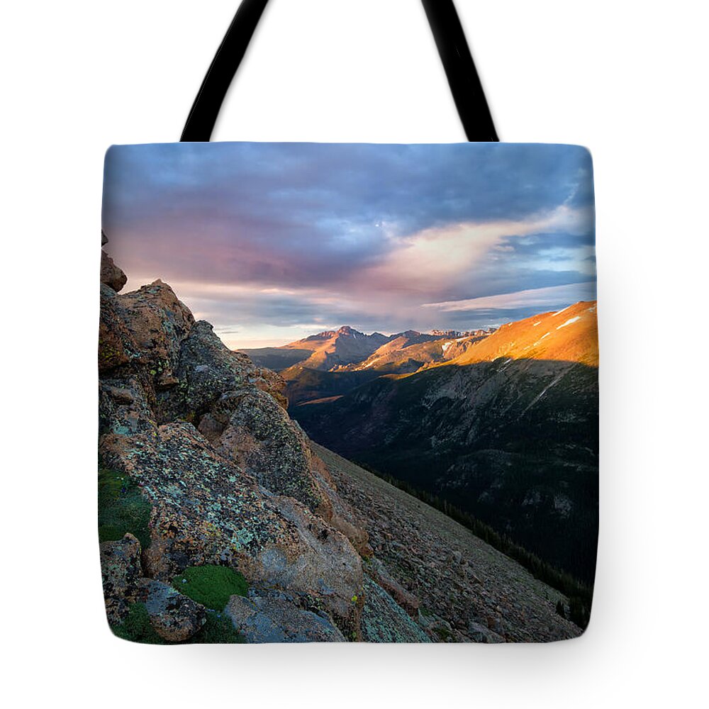 Rmnp Tote Bag featuring the photograph First Light on the Mountain by Ronda Kimbrow