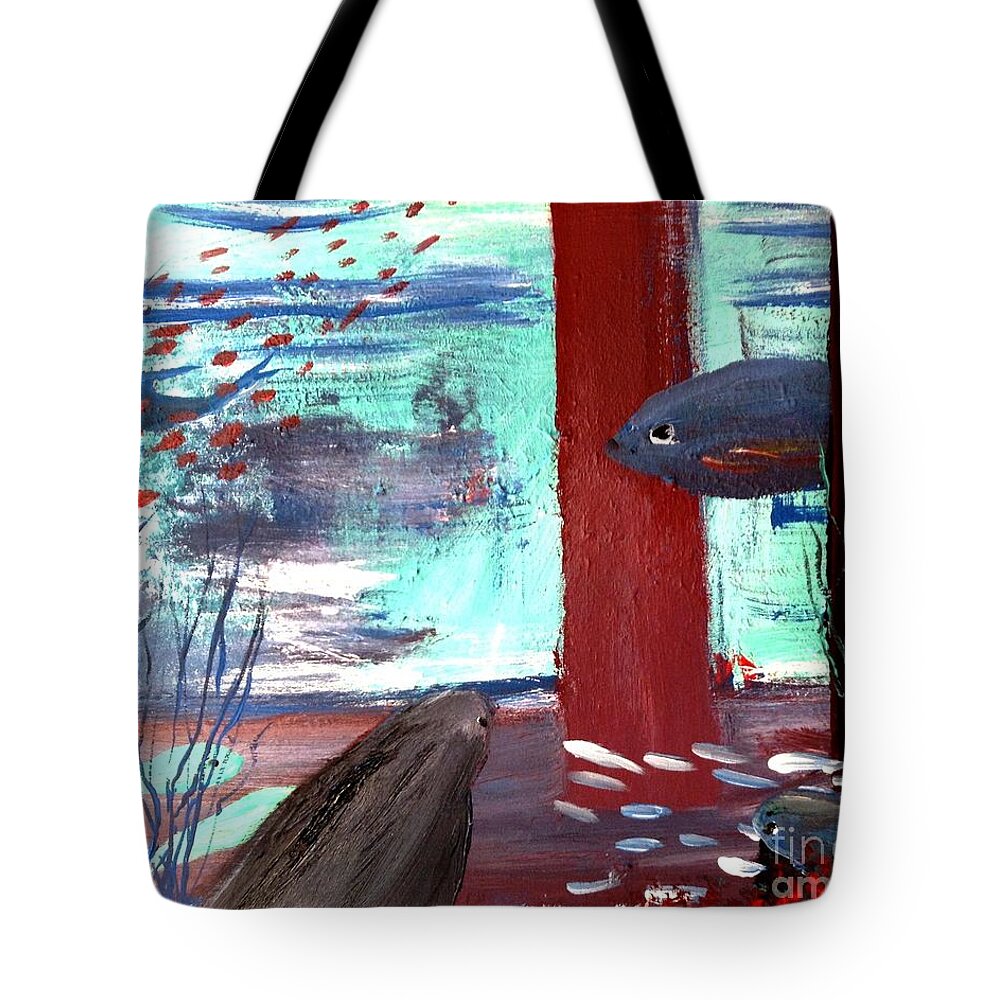 Fish Tote Bag featuring the painting Fish and More by James and Donna Daugherty