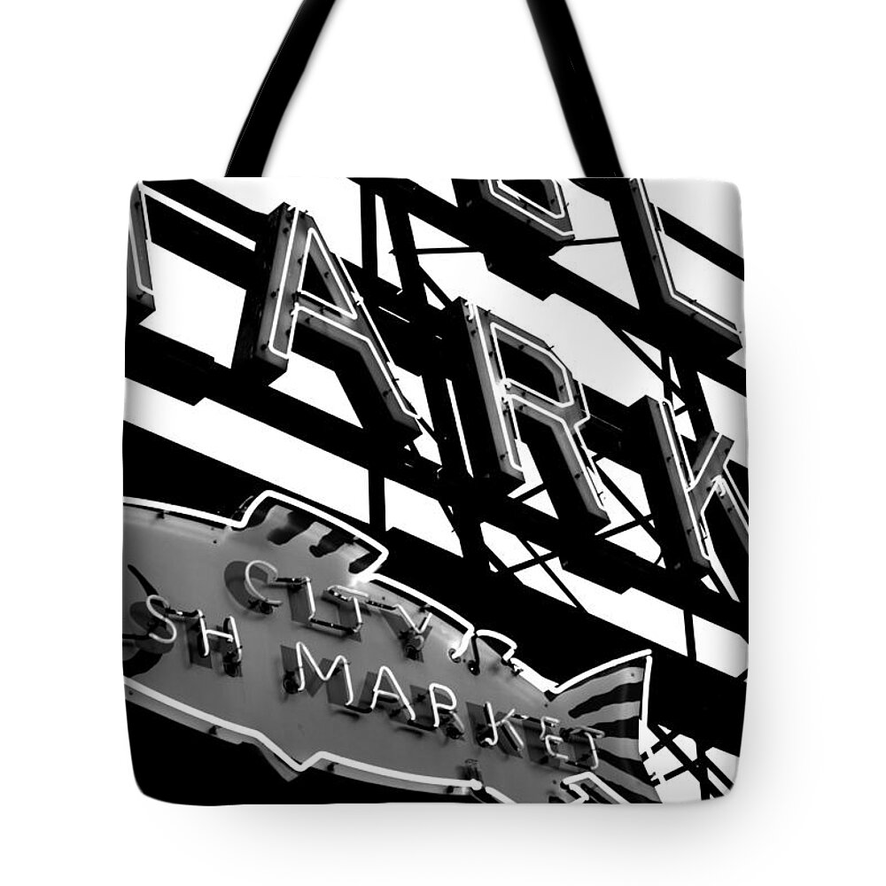 Pikes Place Tote Bag featuring the photograph Fish Market by Benjamin Yeager