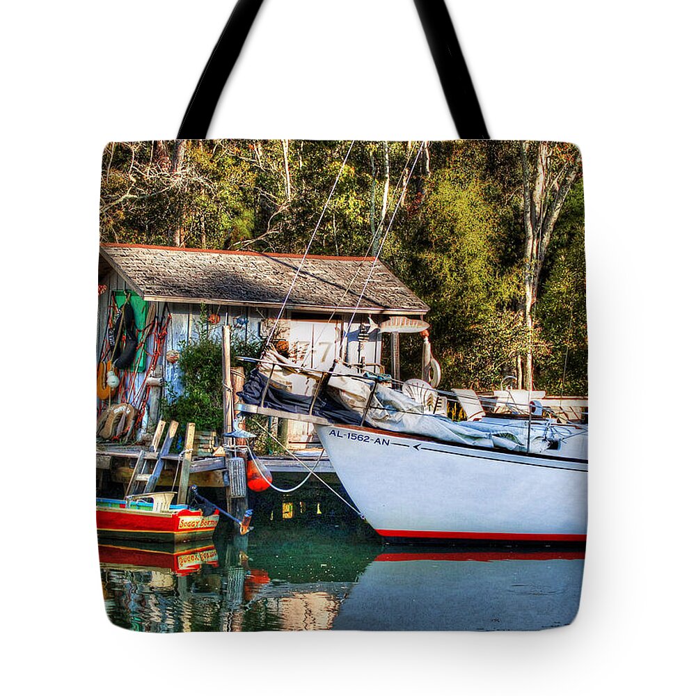 Fish Tote Bag featuring the photograph Fish Shack and Invictus Original by Michael Thomas