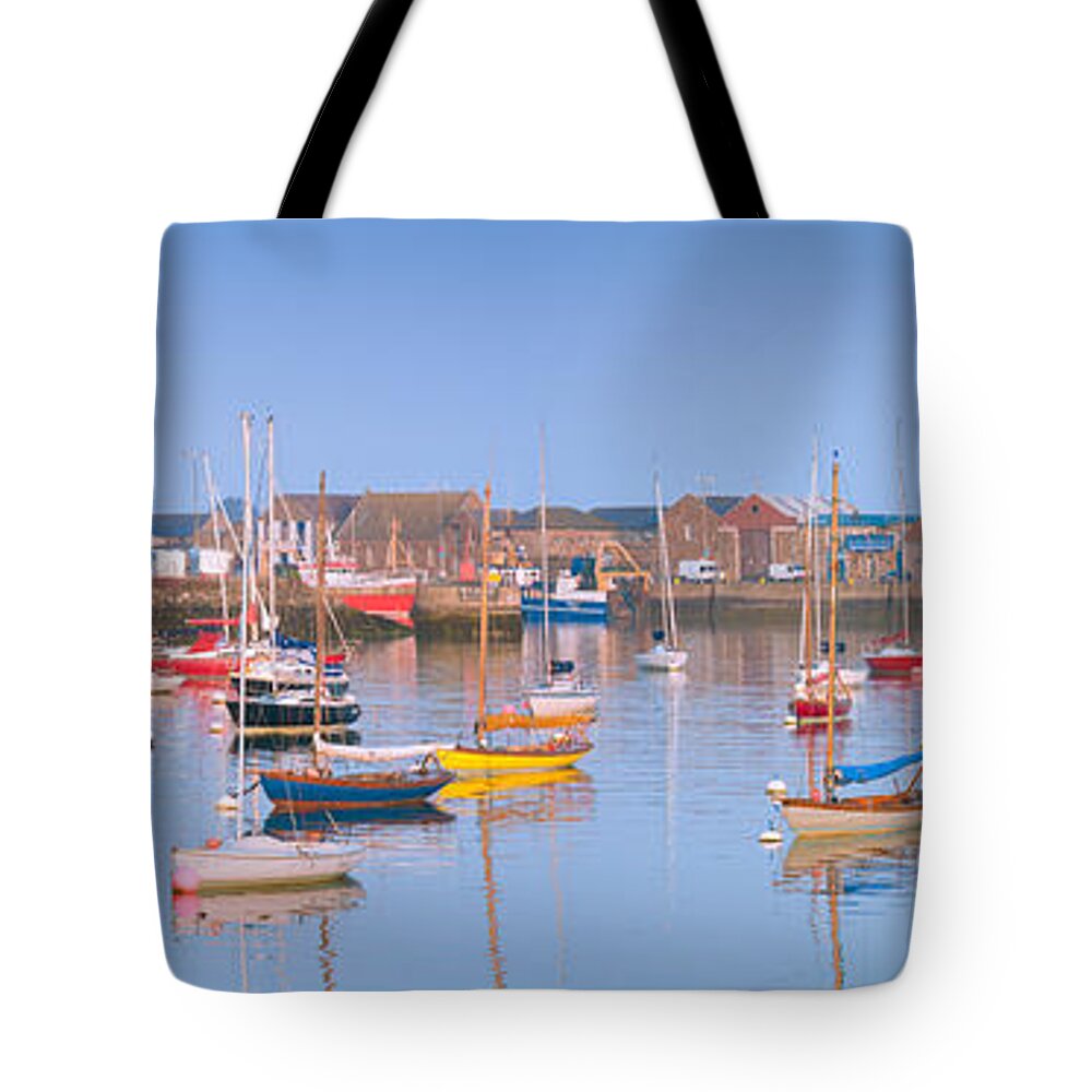 Anchorage Tote Bag featuring the photograph Fishing Boats in the Howth Marina by Semmick Photo