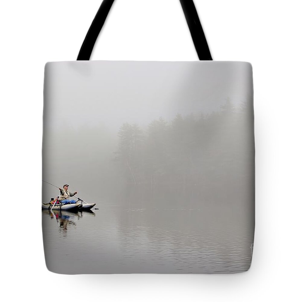 Maine Tote Bag featuring the photograph Fishing in the Fog by Karin Pinkham