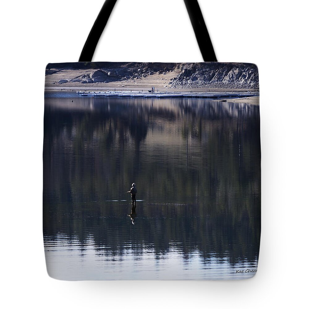 Fishing Tote Bag featuring the photograph Fishing the Missouri River by Kae Cheatham