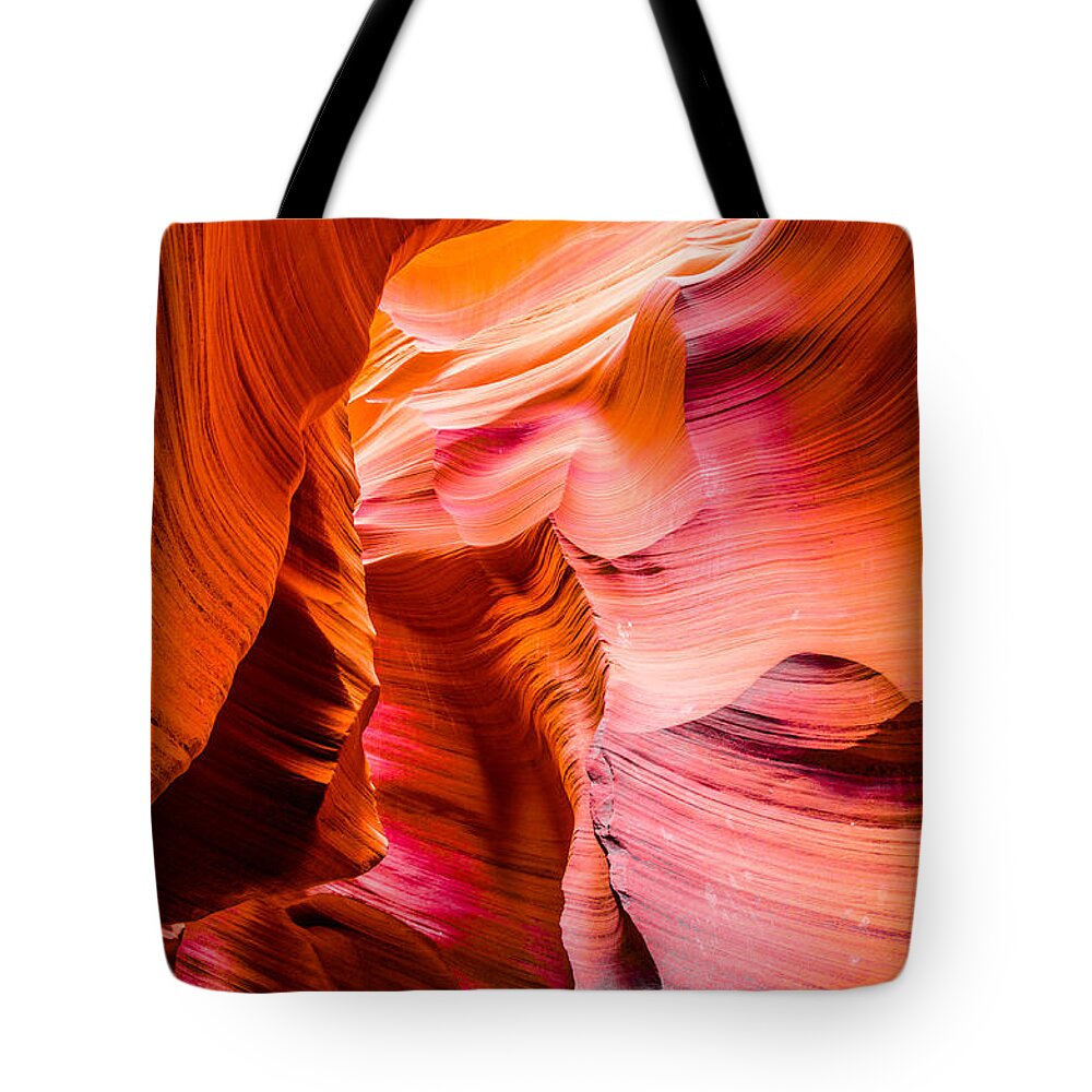 Antelope Canyon Tote Bag featuring the photograph Flame Canyon 1 by Jason Chu