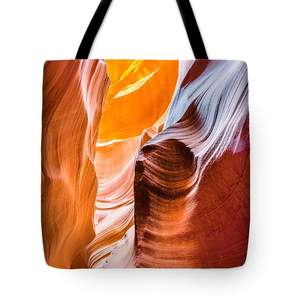 Antelope Canyon Tote Bag featuring the photograph Flame Canyon 2 by Jason Chu